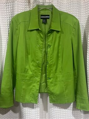 Requirements Bright Lime Green Women's Button-Front Jacket